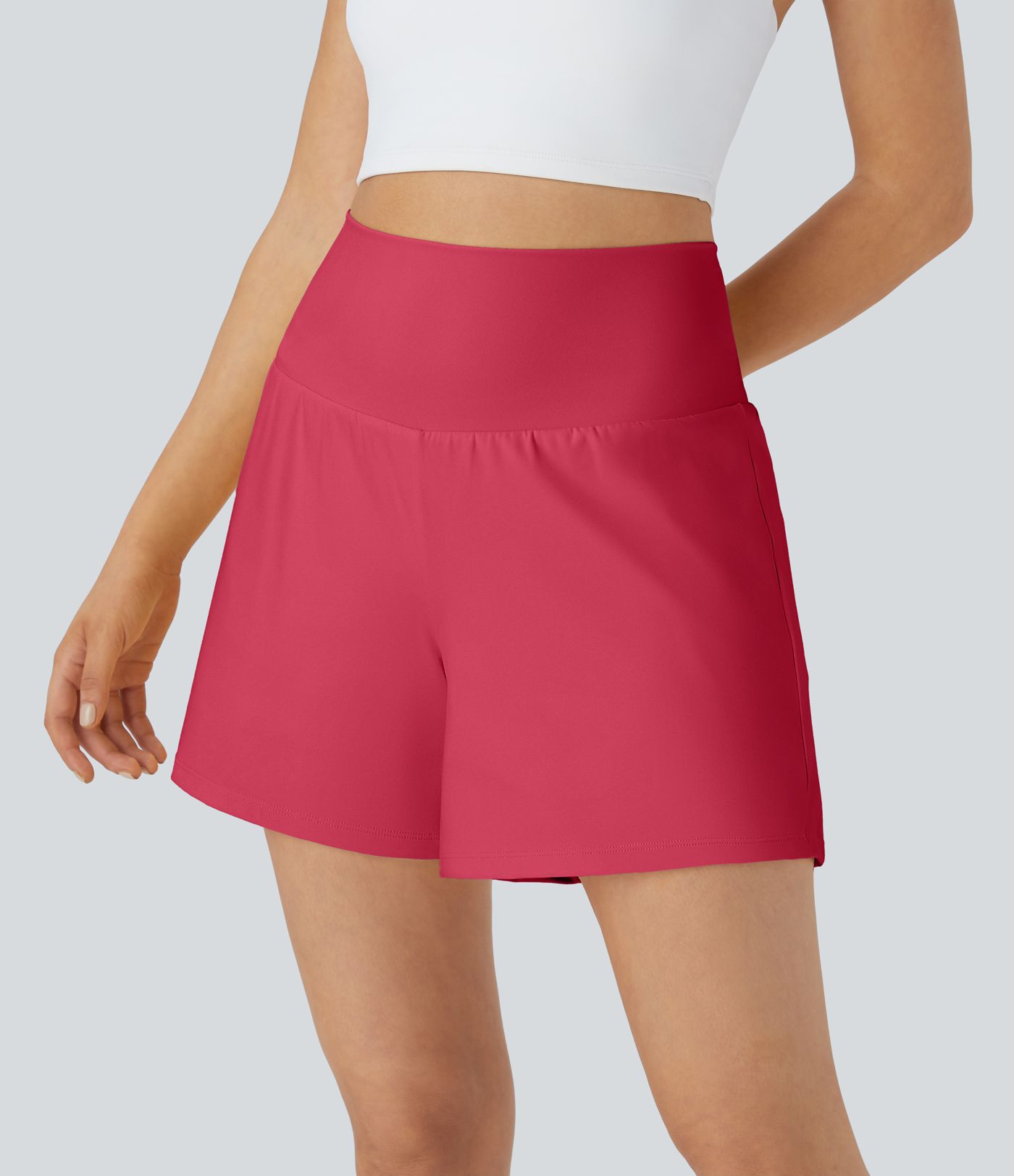 SoftlyZero™ Airy Super High Waisted 2-in-1  Cool Touch Yoga Shorts 5'' with Pockets-Longer Length