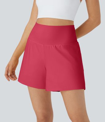 SoftlyZero™ Airy Super High Waisted 2-in-1  Cool Touch Yoga Shorts 5'' with Pockets-Longer Length