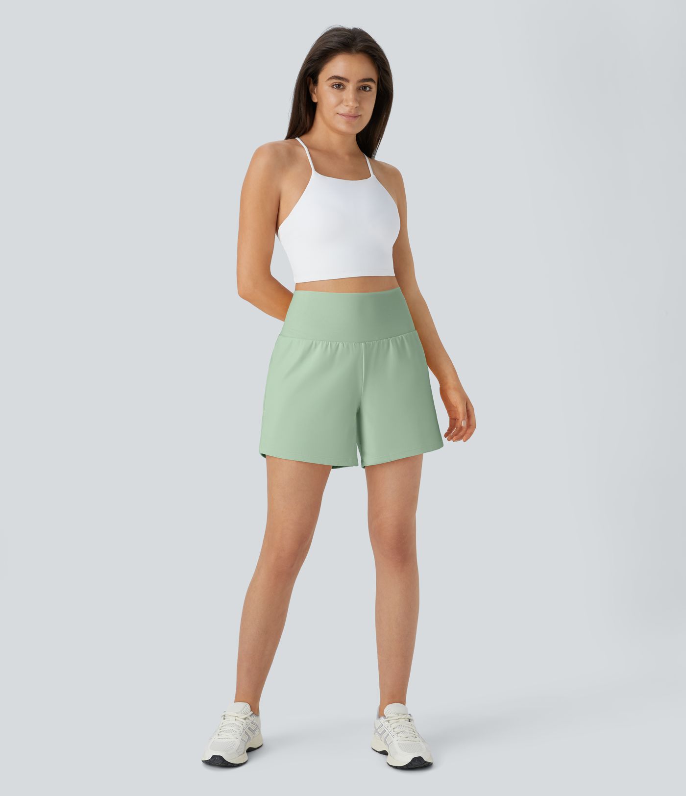 SoftlyZero™ Airy Super High Waisted 2-in-1  Cool Touch Yoga Shorts 5'' with Pockets-Longer Length