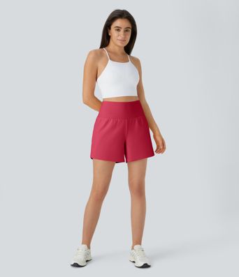 SoftlyZero™ Airy Super High Waisted 2-in-1  Cool Touch Yoga Shorts 5'' with Pockets-Longer Length