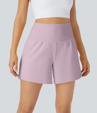 슈퍼 하이 웨이스트 백 포켓 사이드 히든 포켓 2-in-1 요가 반바지