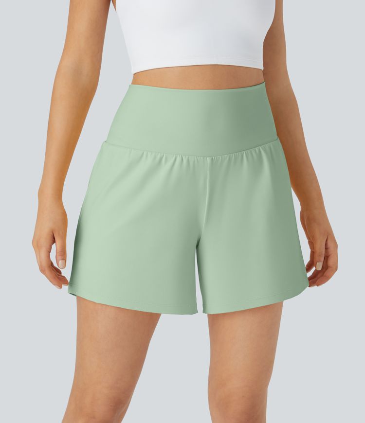 SoftlyZero™ Airy Super High Waisted 2-in-1  Cool Touch Yoga Shorts 5'' with Pockets-Longer Length