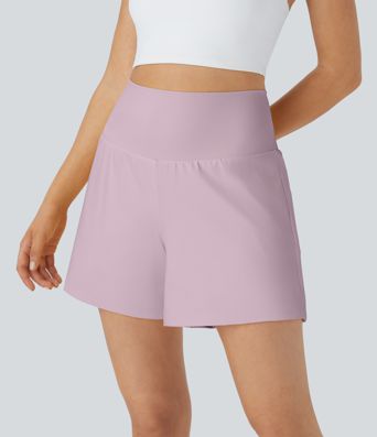 슈퍼 하이 웨이스트 백 포켓 사이드 히든 포켓 2-in-1 요가 반바지