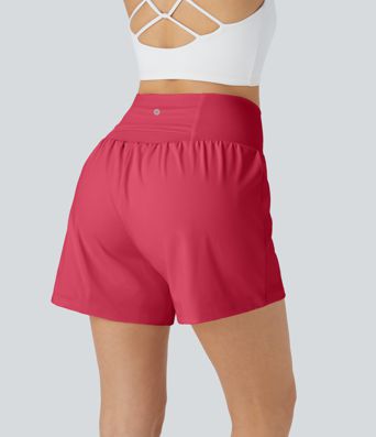 SoftlyZero™ Airy Super High Waisted 2-in-1  Cool Touch Yoga Shorts 5'' with Pockets-Longer Length