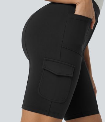 Højtaljede arbejds-bikershorts med lommer 8''