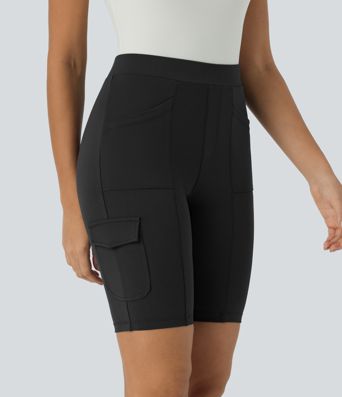 Højtaljede arbejds-bikershorts med lommer 8''