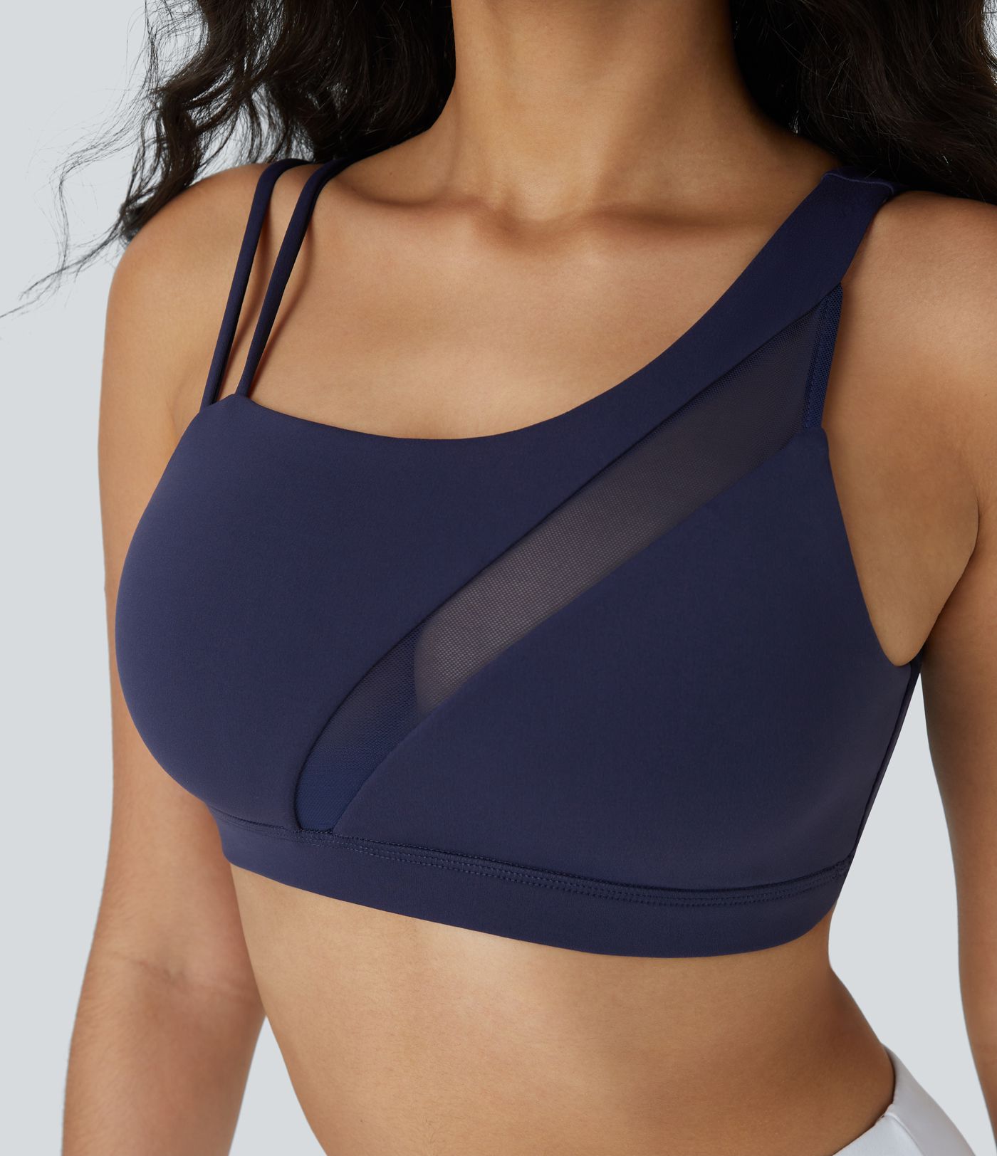 Softlyzero™ Low Support Asymmetrical Strap Mesh Backless Yoga Sports Bra