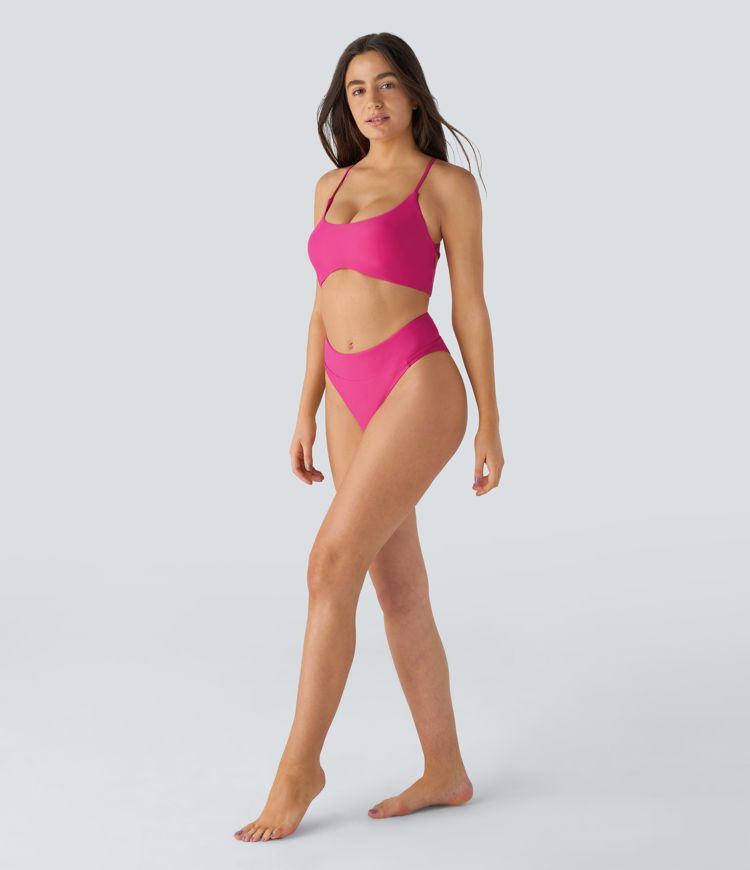 Maillot de Bain Haut de Bikini Dos Nu à Lacets
