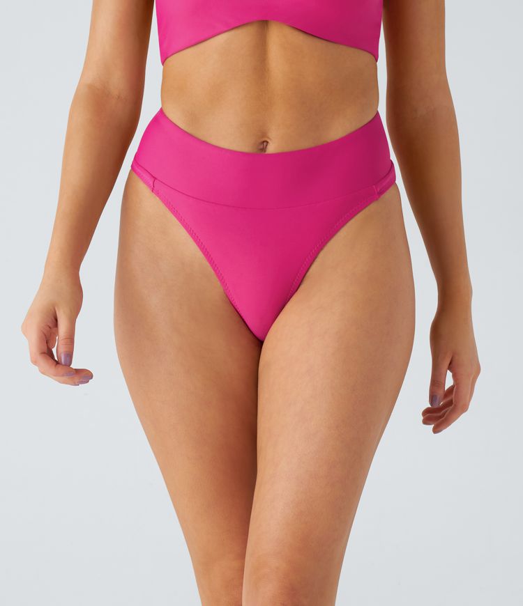 Bañador inferior bikini tiro medio corte alto