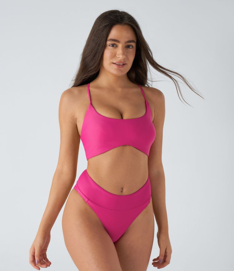 Maillot de Bain Haut de Bikini Dos Nu à Lacets