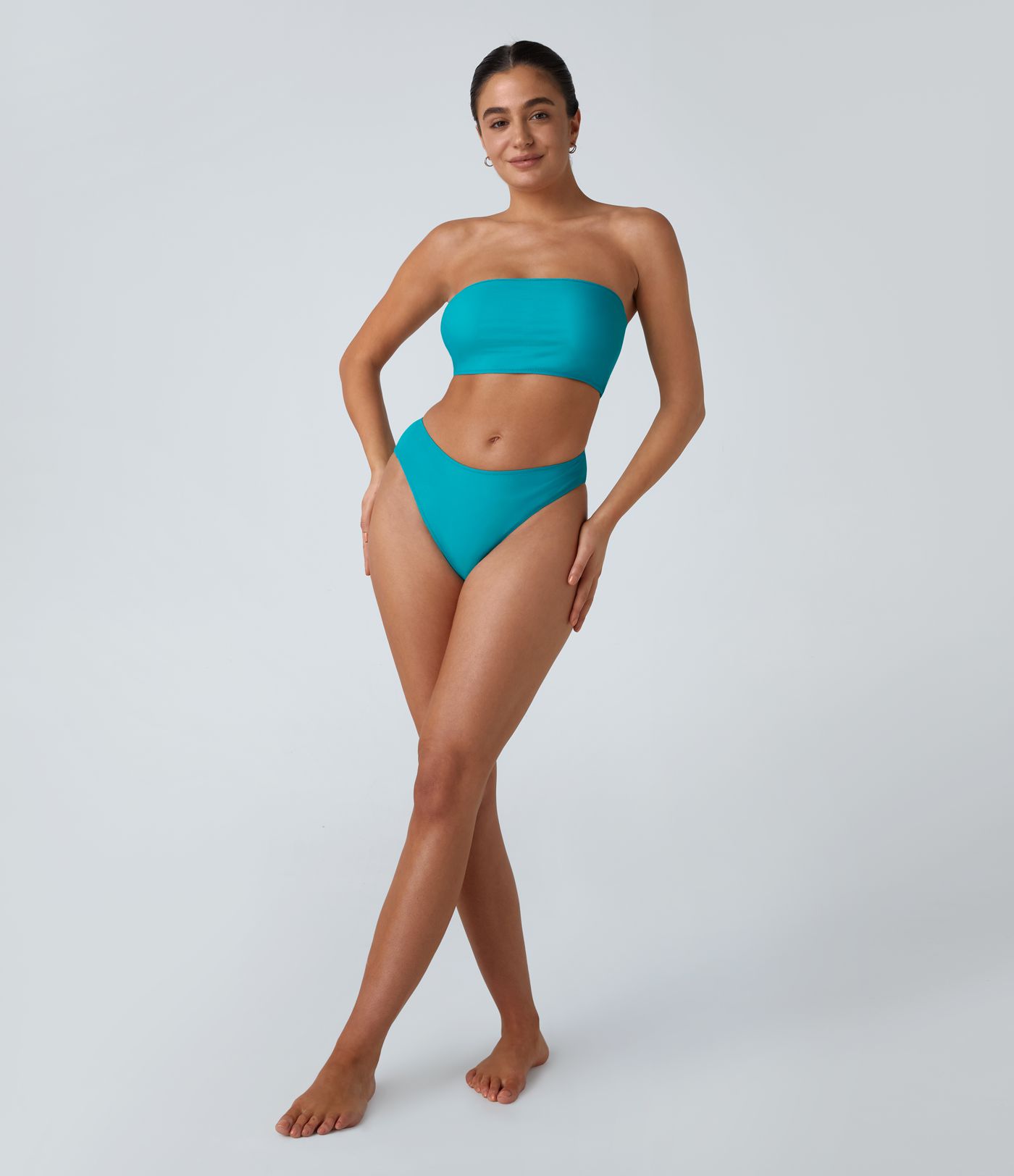 Bañador inferior bikini tiro medio extraíble lazo lateral