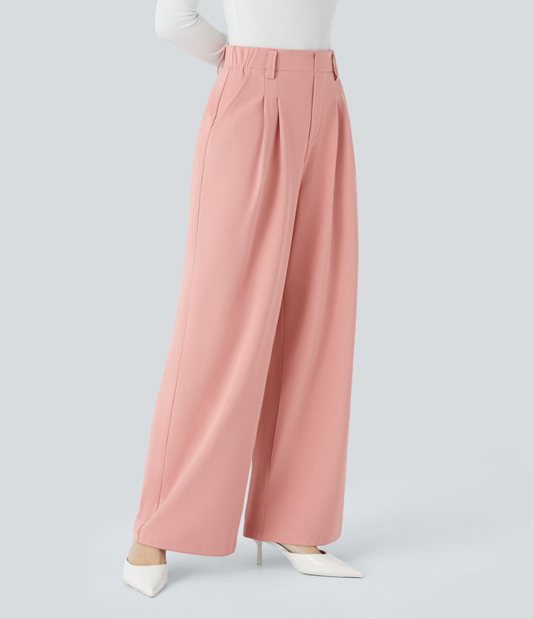 Halara Flex™ High Waisted Pocket Herringbone Wide Leg Work Pants