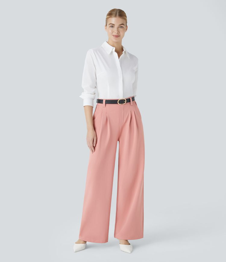 Halara Flex™ High Waisted Pocket Herringbone Wide Leg Work Pants