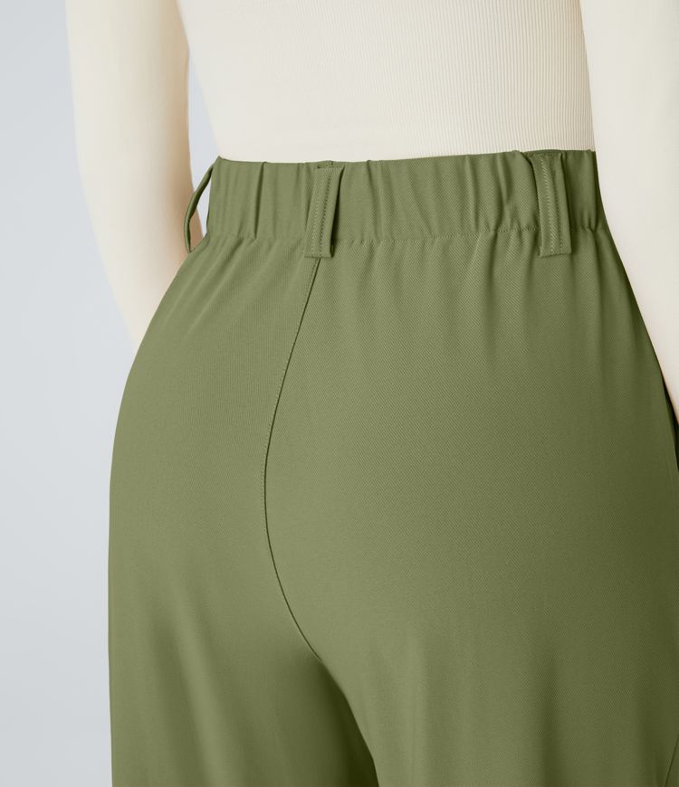 Halara Flex™ High Waisted Side Pocket Wide Leg Twill Work Trousers