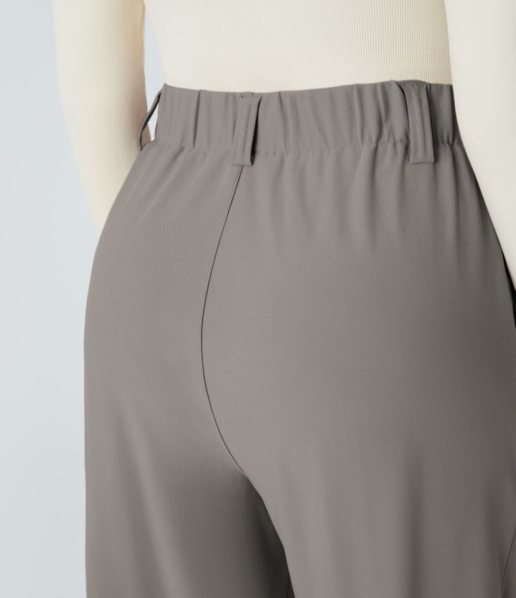 Halara Flex™ High Waist Pleated Side Pocket Wide Leg Twill Work Pants