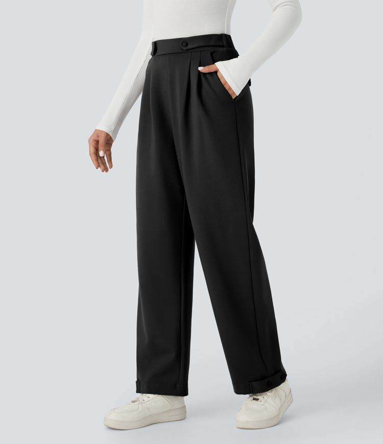Halara Flex™ High Waisted Pocket Straight Leg Adjustable Hem Work Pants