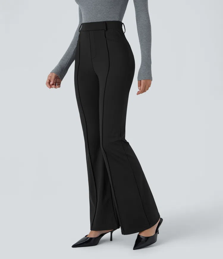 Halara Flex™ high-waist side pocket slight flare workwear pants