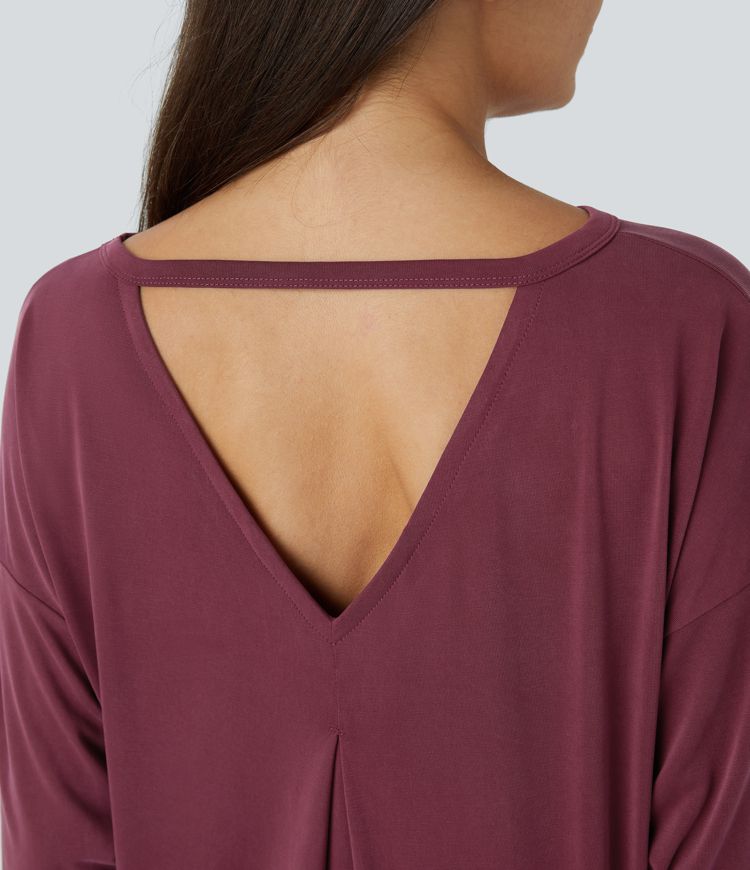 Cut Out 3/4 Sleeve Yoga Sports Top