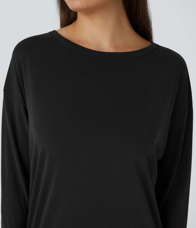 Cutout 3/4 Sleeve Yoga Sports Top