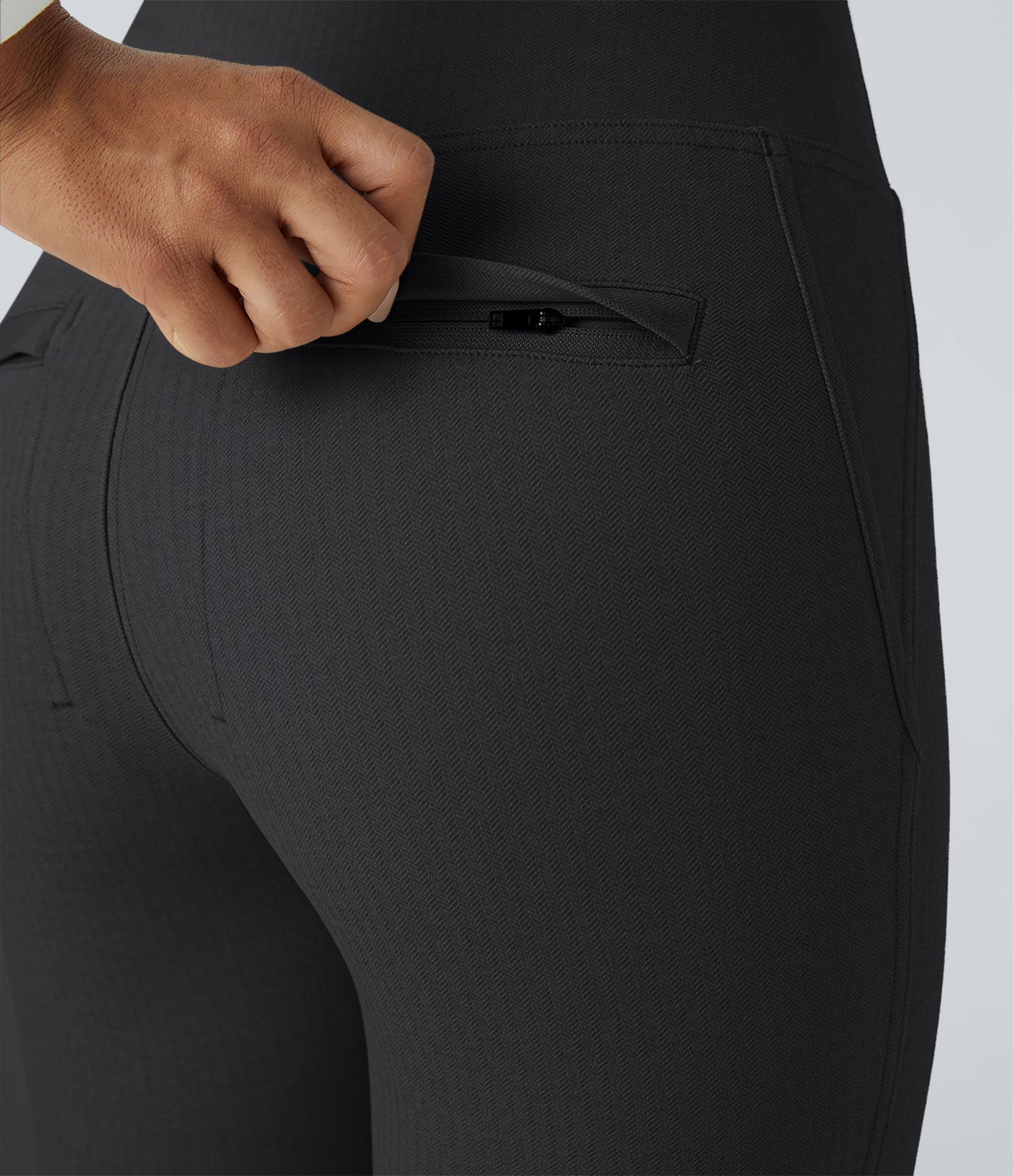 Pantalón Halara Flex™ oficina ajustado diseño espiga bolsillo trasero tiro alto