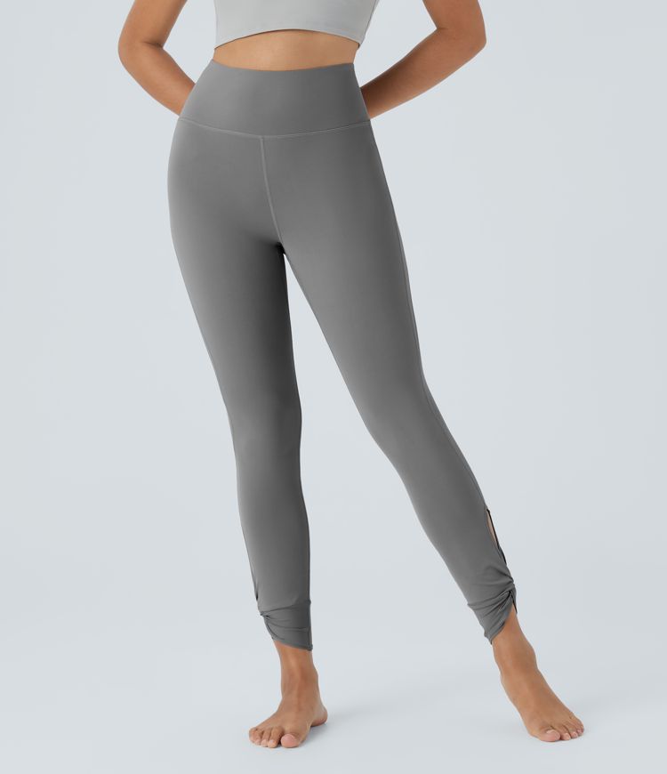 Softlyzero™ Leggings de Yoga Taille Haute avec Poche Arrière Découpée et Torsadée
