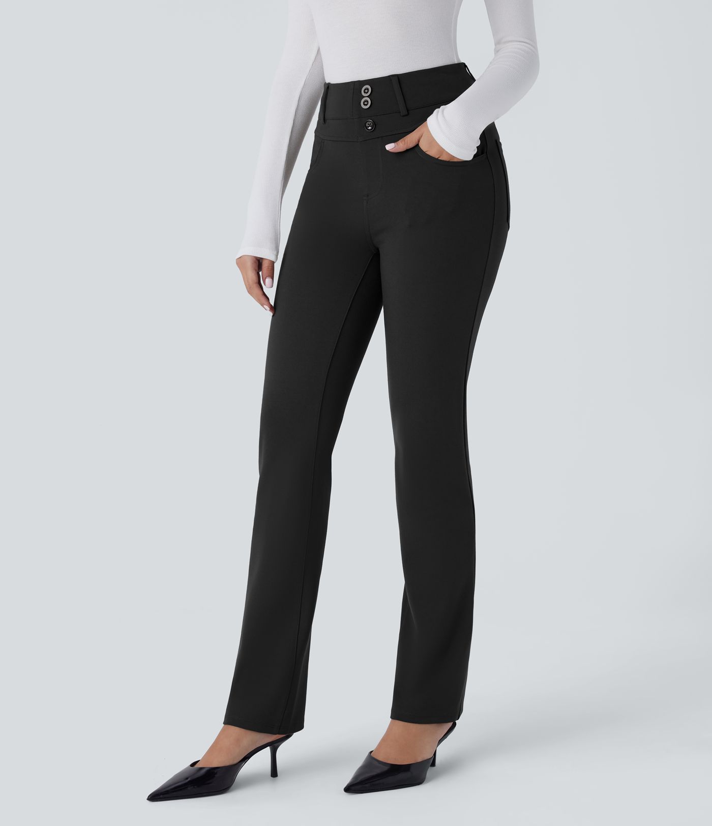 Halara Flex™ SculptKnit High Waisted Decorative Pockets Work Skinny Pants