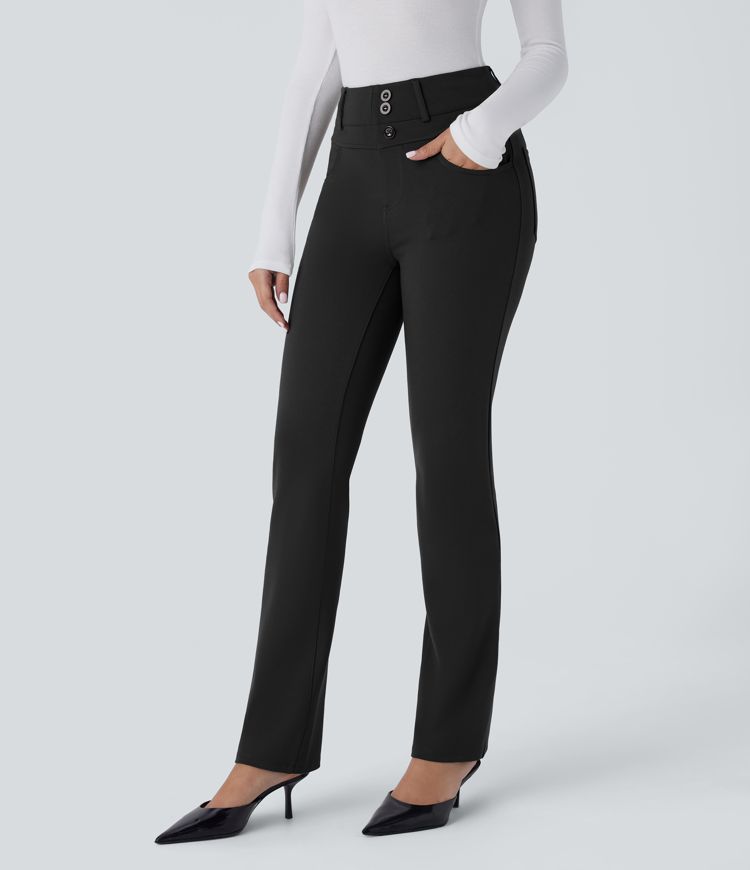 Halara Flex™ High Waisted Decorative Button Multiple Pockets Work Skinny Pants