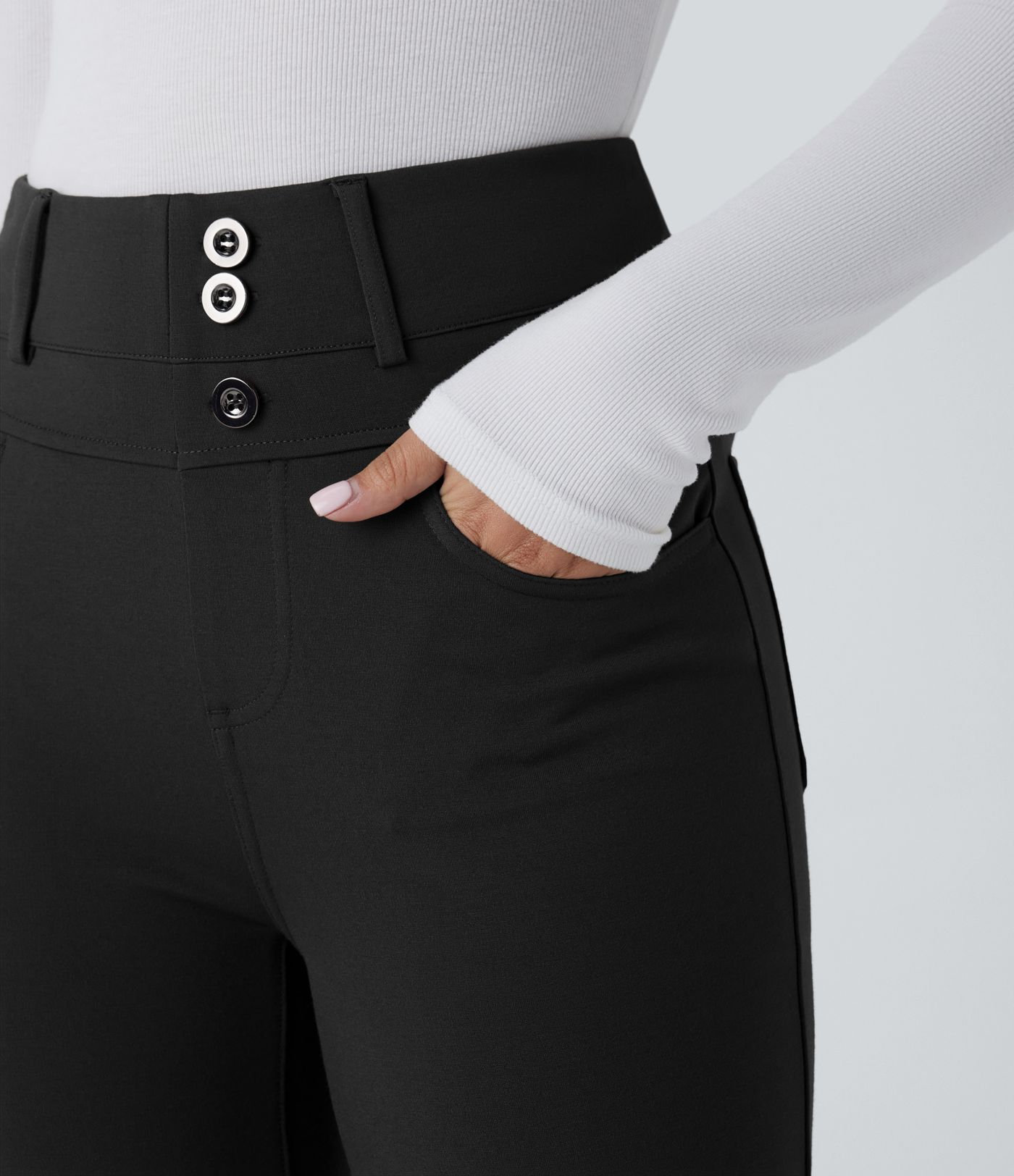 Halara Flex™ SculptKnit High Waisted Decorative Pockets Work Skinny Pants