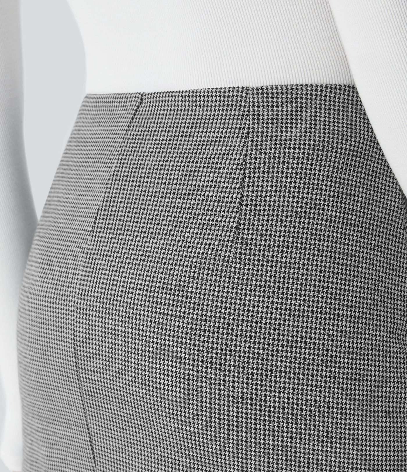 High Waisted Asymmetric Ruched 2-in-1 Houndstooth Mini Work Skirt