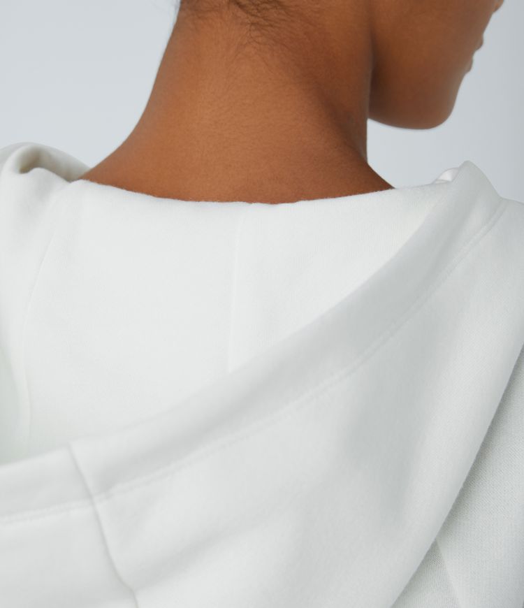 Sudadera polar capucha media cremallera manga larga