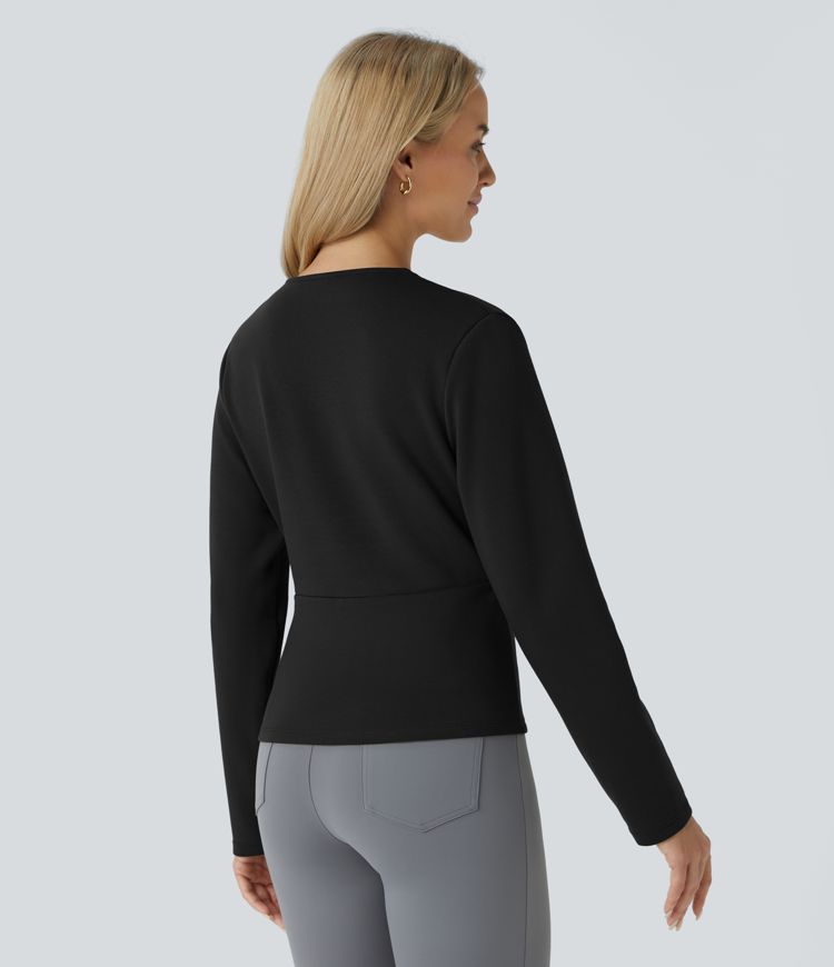 V Neck Long Sleeve Work Top