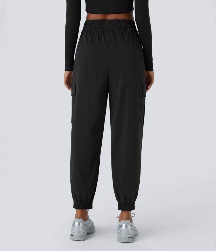 Water Repellent Mid Rise Drawstring Pockets Ripstop Camping Cargo Joggers