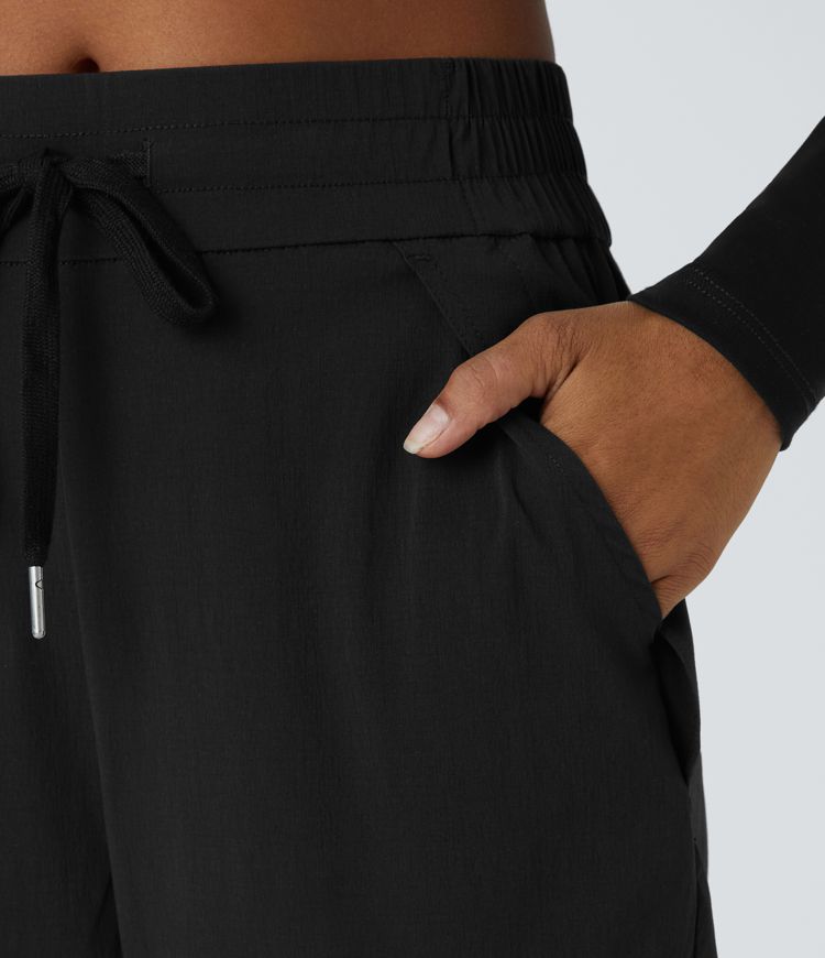 Water Repellent Mid Rise Drawstring Pockets Ripstop Camping Cargo Joggers