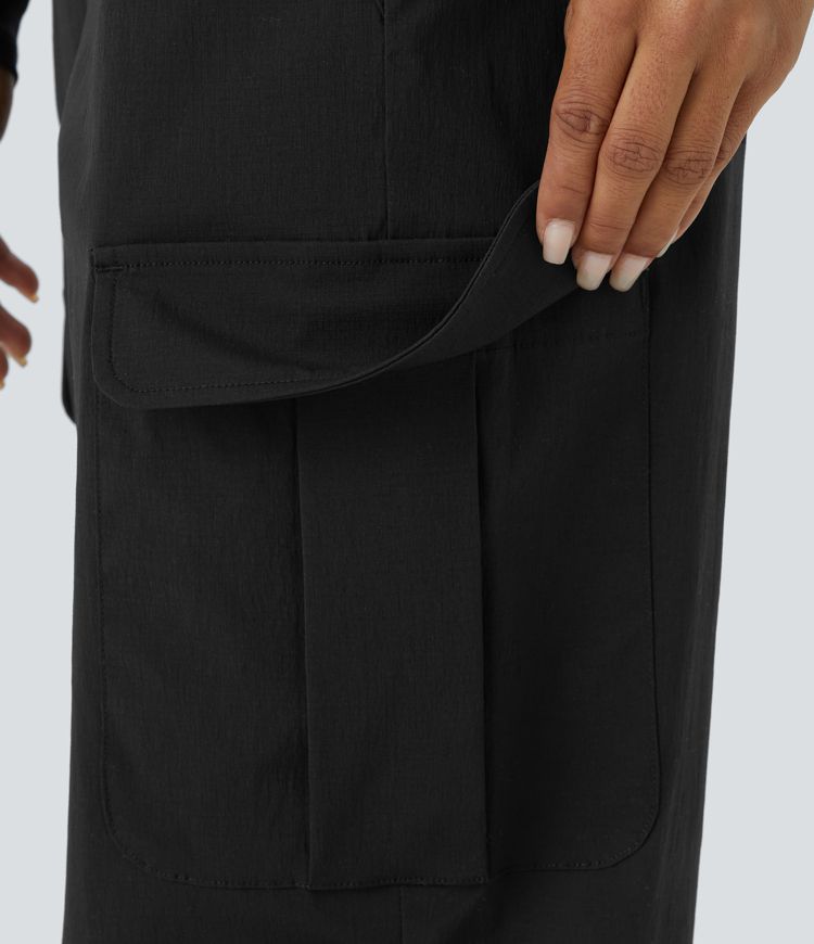 Water Repellent Mid Rise Drawstring Pockets Ripstop Camping Cargo Joggers