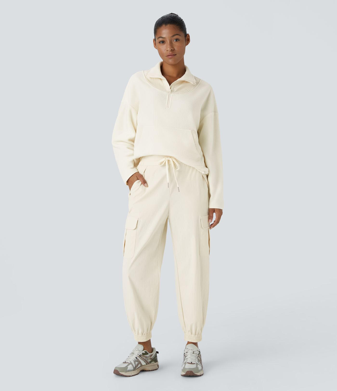 Joggers cargo acampar tiro medio repelente agua cordón múltiple bolsillo antidesgarro