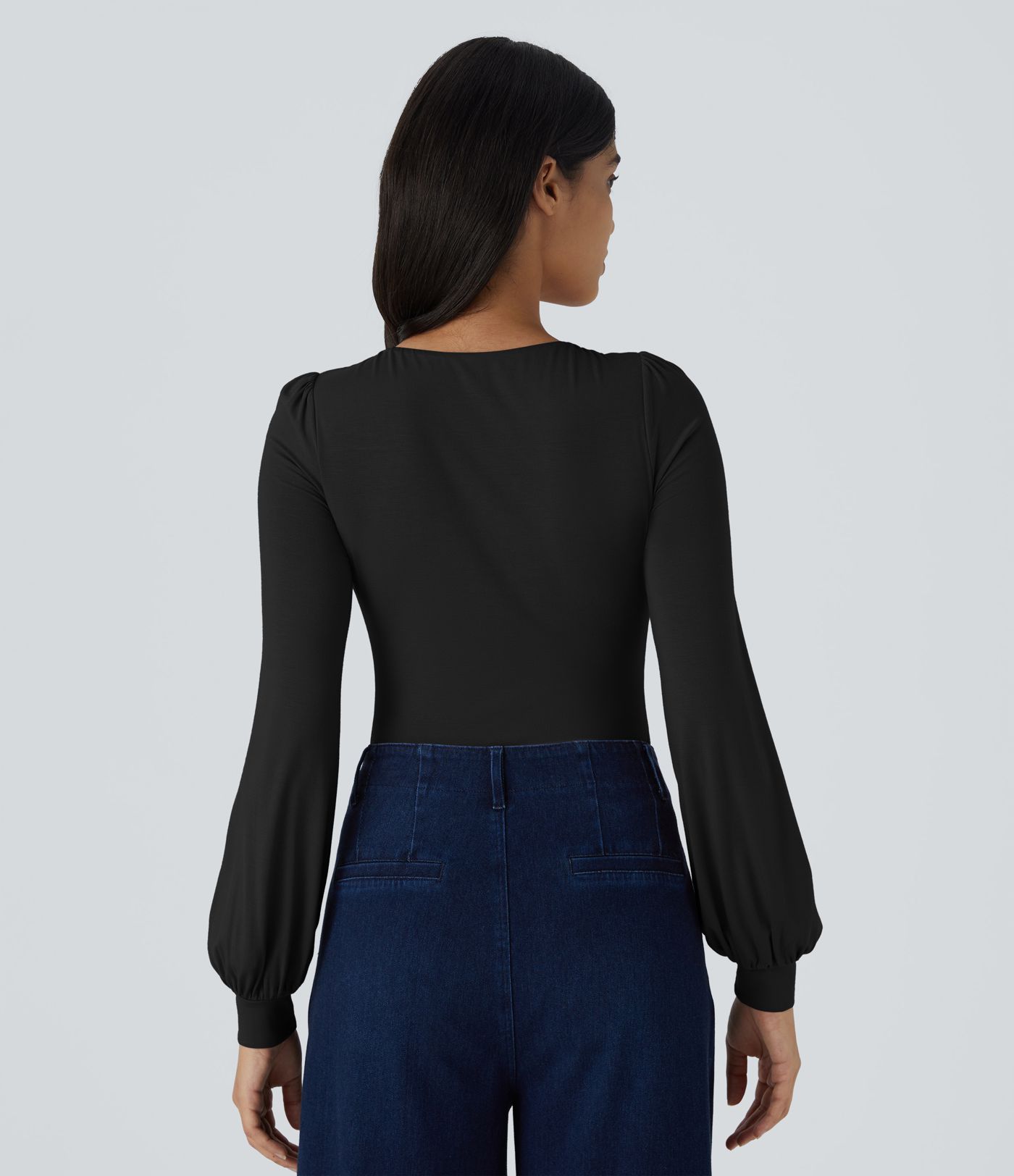 Round Neck Long Sleeve Casual Bodysuit