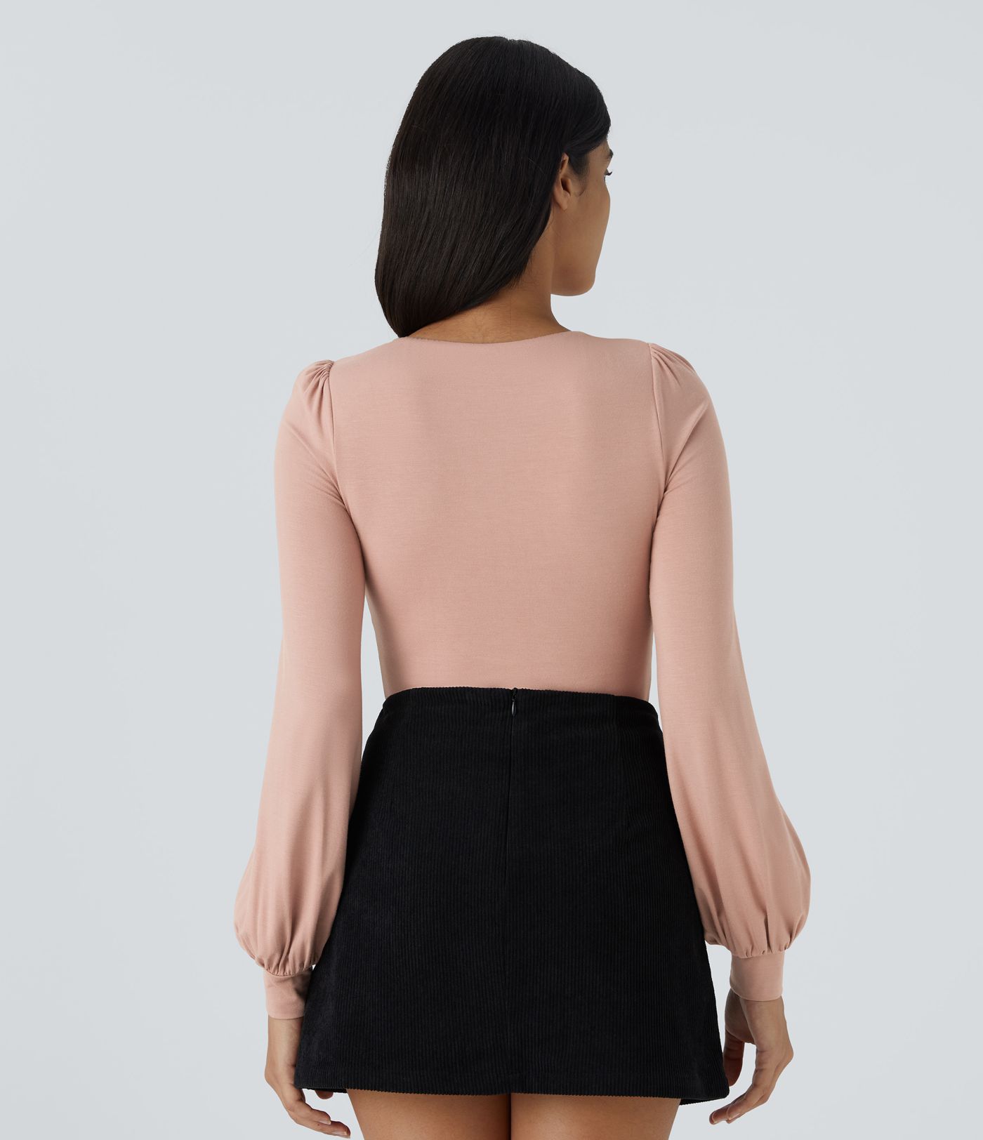 Body de cuello redondo, manga larga y corte relajado