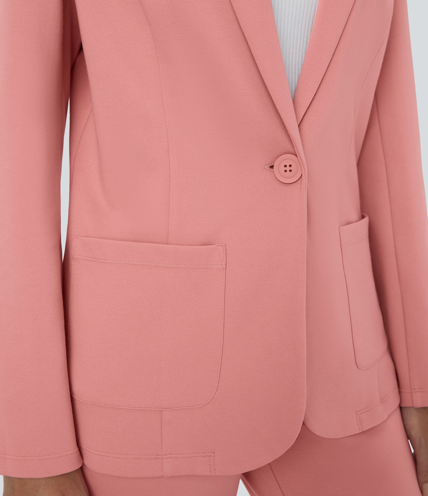 Shawl collar single button front pocket work blazer