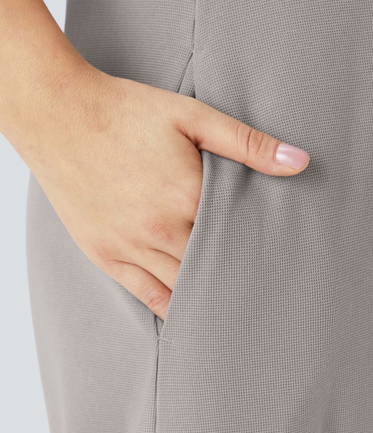 Mono capucha botón parte delantera sin mangas bolsillo lateral gofre