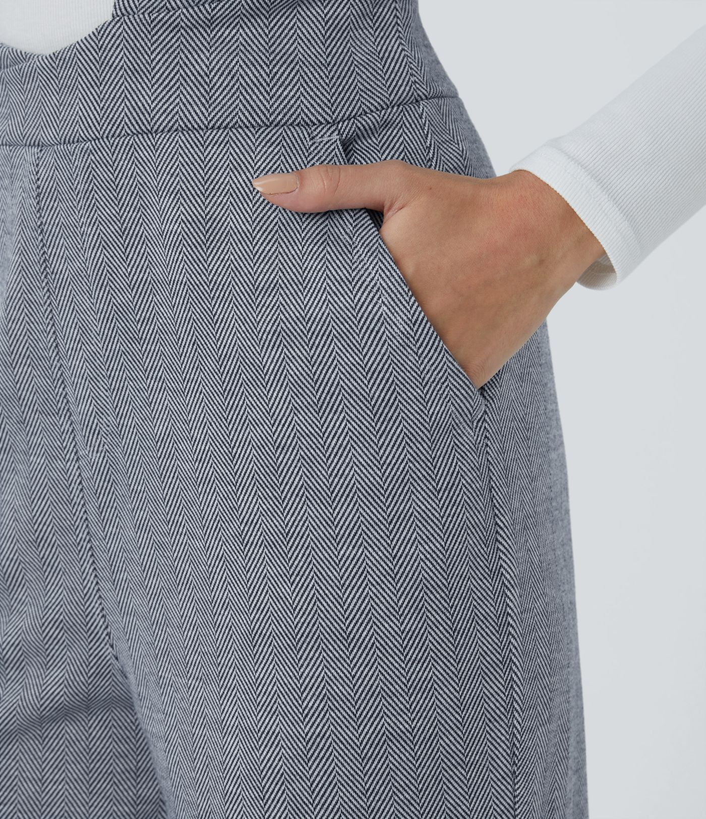 Wide strap decorative button side pocket herringbone overall