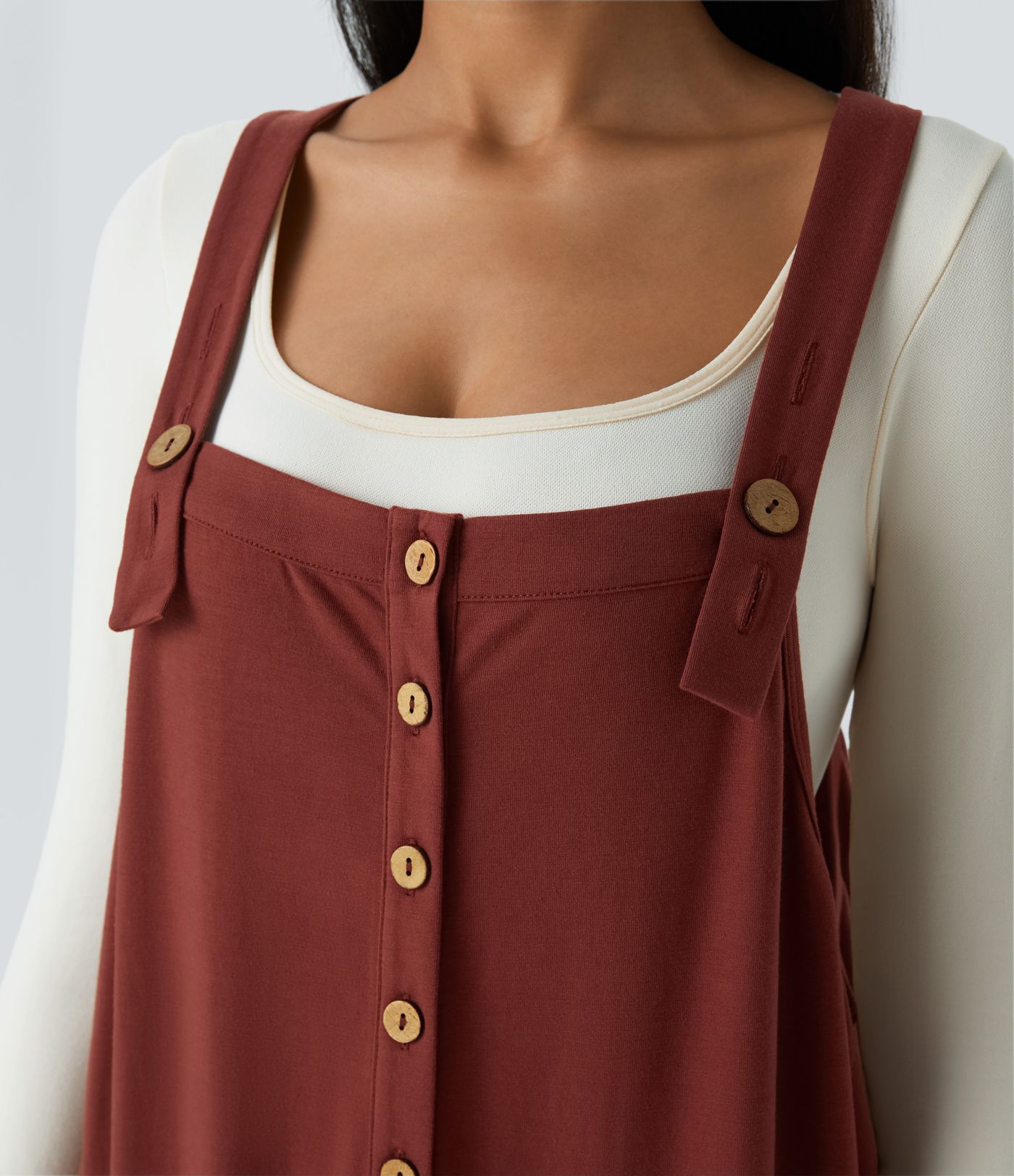 Pocket Stacked Casual Overalls