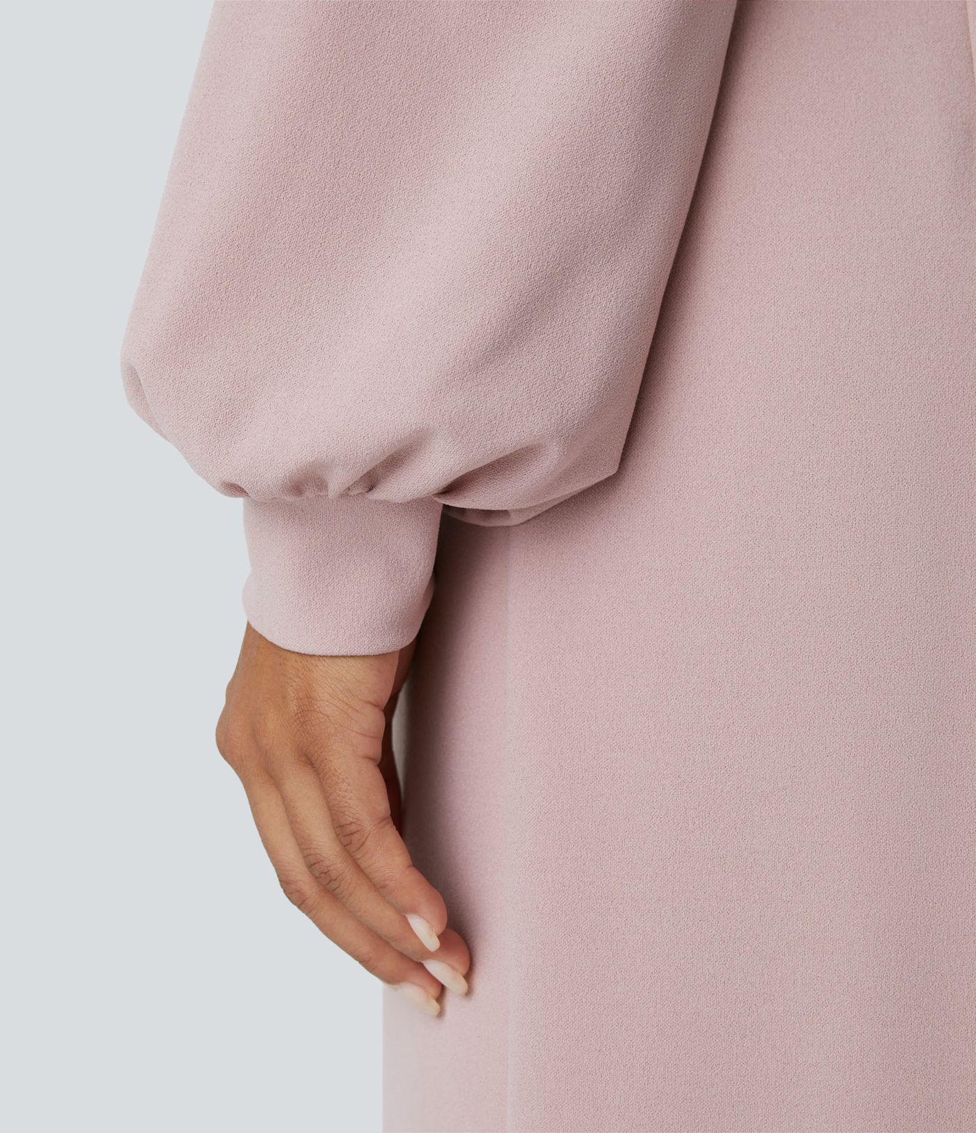 V Neck Long Sleeve Side Pocket Wide Leg Casual Jumpsuit