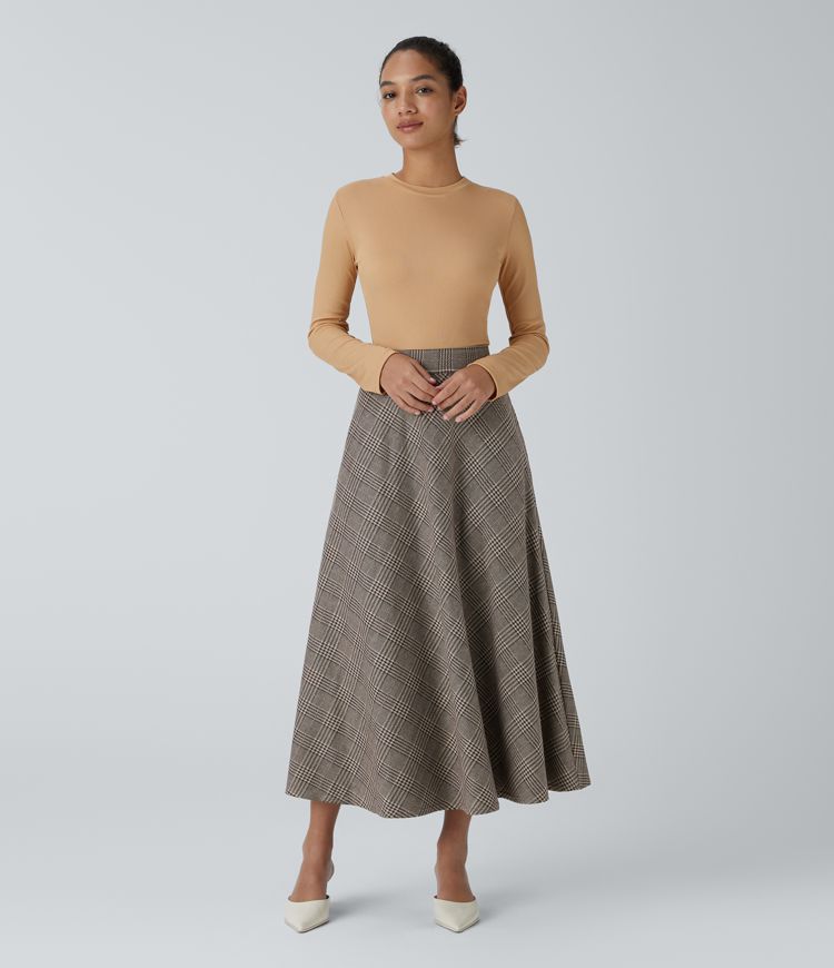 【PORTERNA】Hale Pleated Long Skirt Twill Pleated Long Skirt | Thom Browne
