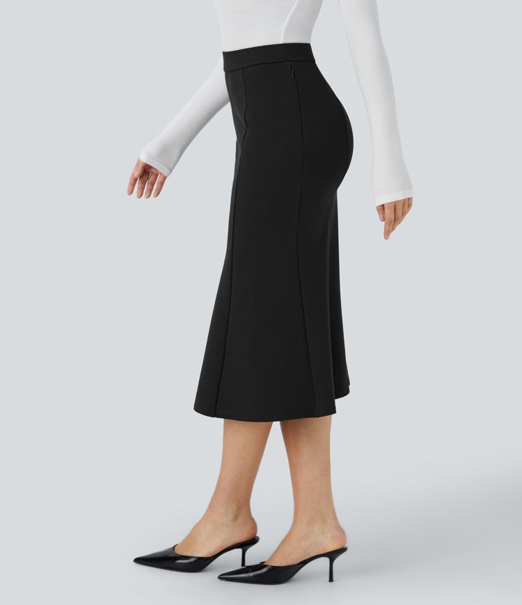 Falda sirena oficina tiro alto bolsillo lateral cremallera