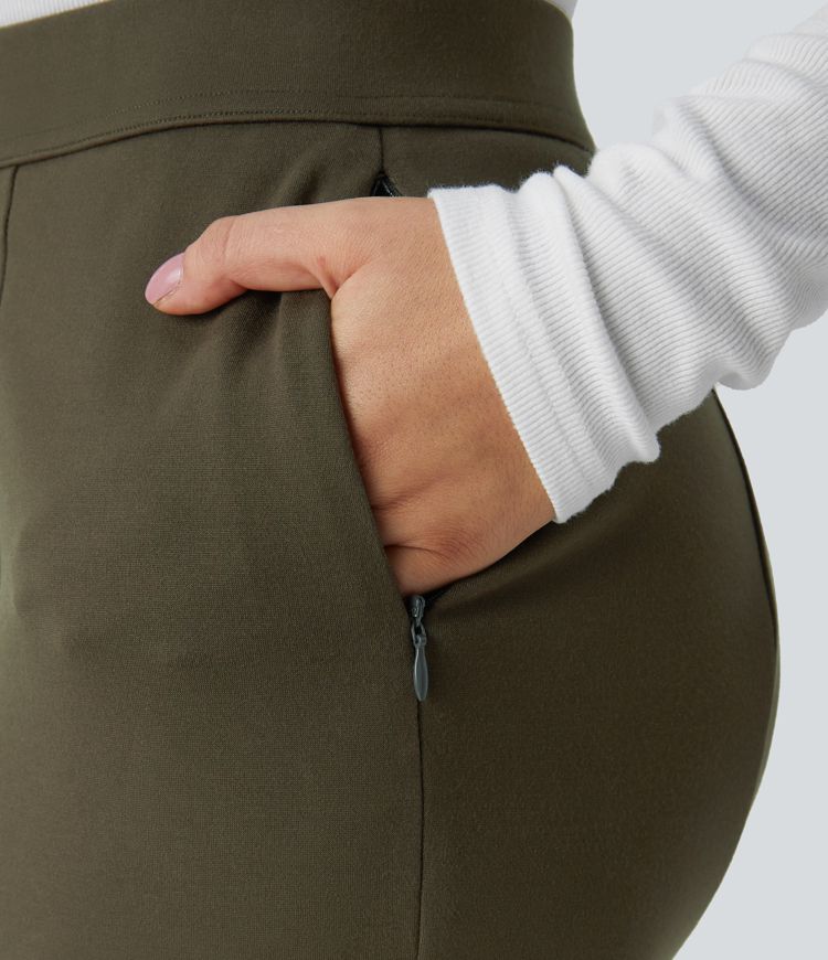 Falda sirena oficina tiro alto bolsillo lateral cremallera