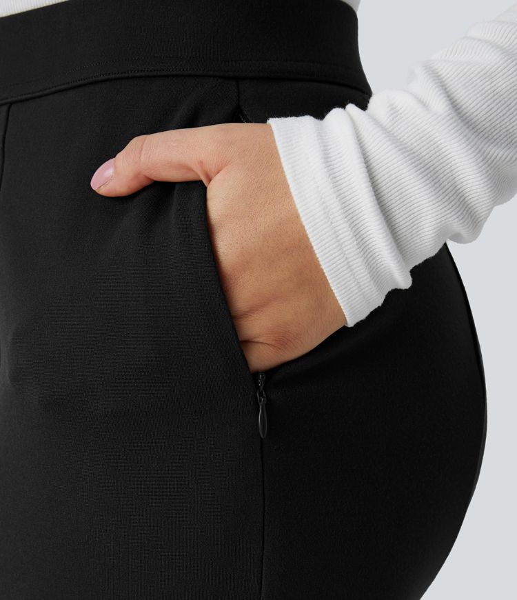 Falda sirena oficina tiro alto bolsillo lateral cremallera