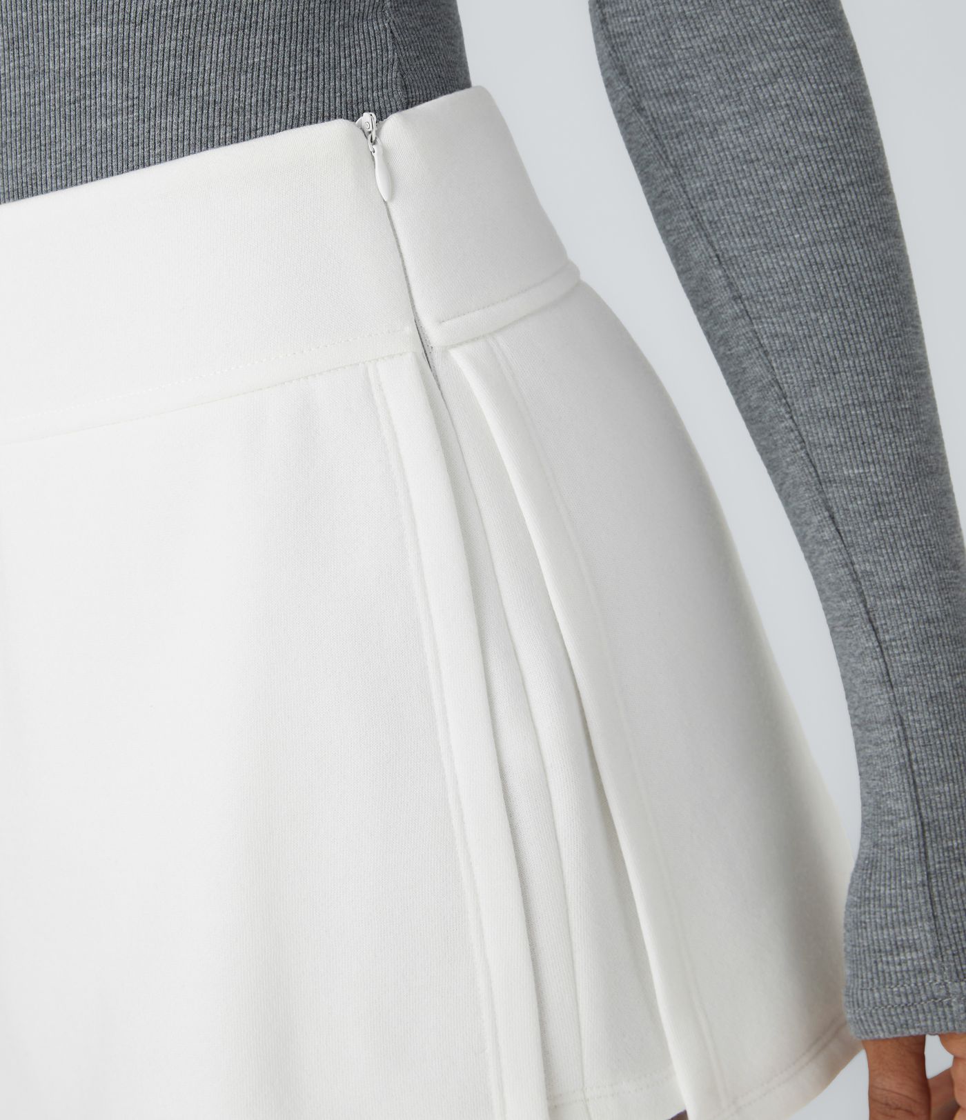 Mid Rise Side 2-in-1 Fleece Mini Casual Skirt