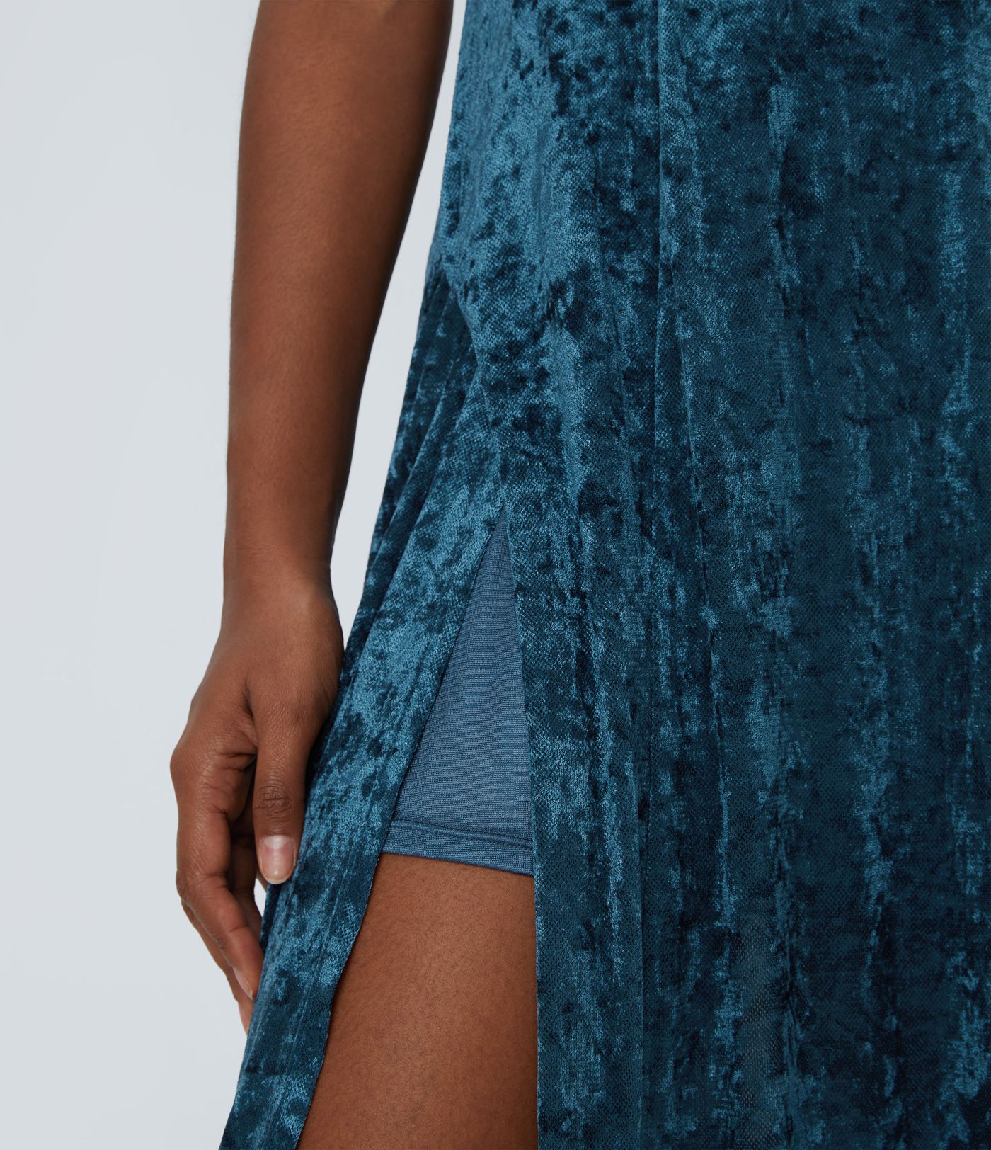 Transparenter, hoch taillierter Samt-Maxirock