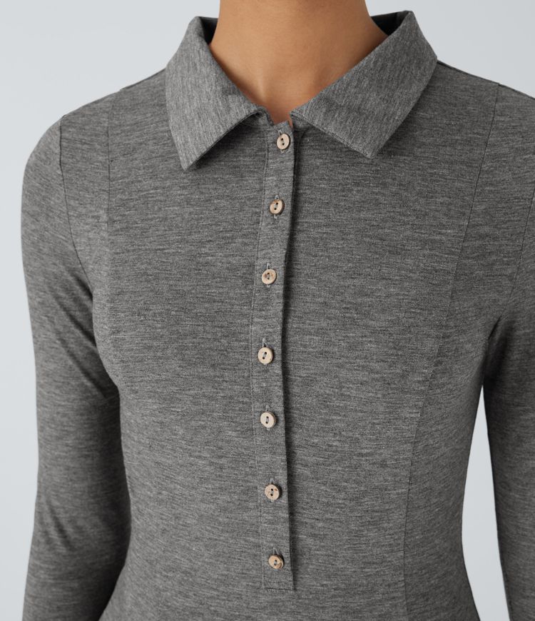 Long Sleeve Flare Maxi Casual Dress