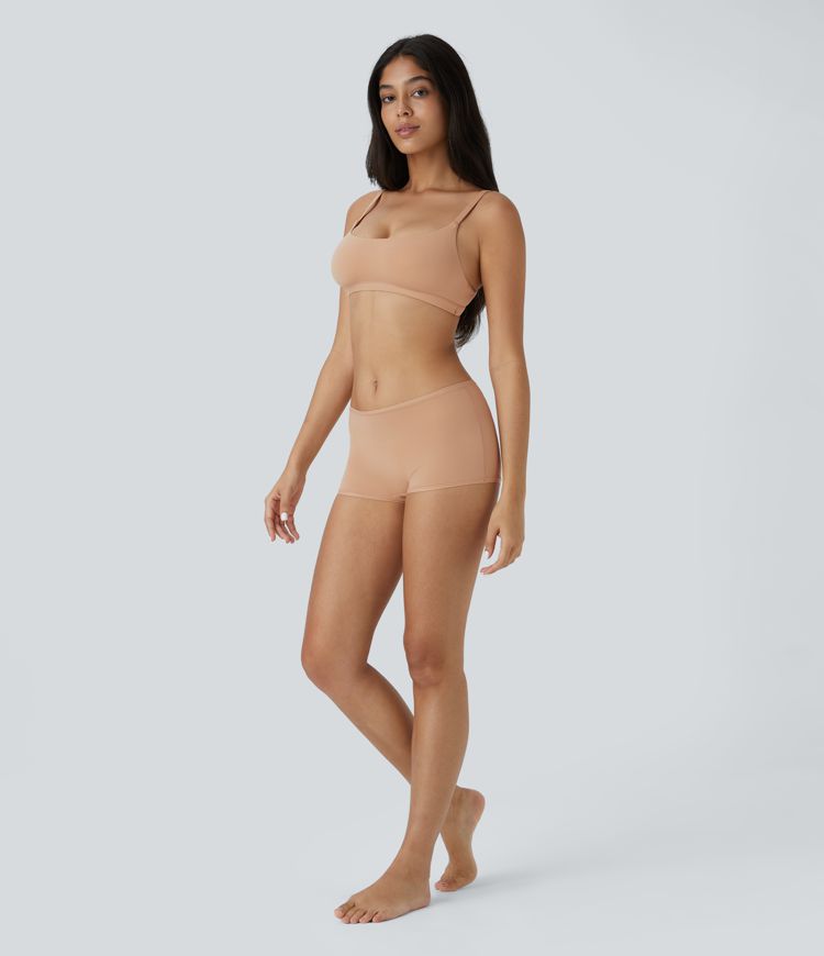 High Stretch  Low Rise Solid Lounge Boy Shorts